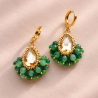 Boucles d’oreilles vertes Charlotte en jade africain et cristal