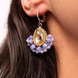 Boucles d’oreilles Charlotte en tanzanite brodées à la main