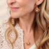 Boucles d’oreilles roses Charlotte en tourmaline et cristal