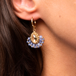 Boucles d’oreilles Charlie en tanzanite brodées à la main
