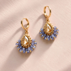 Petites boucles d’oreilles en tanzanite et cristal doré Charlie