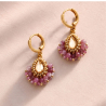 Boucles d’oreilles Charlie en tourmaline rose brodées à la main