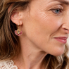Petites boucles d’oreilles roses Charlie en tourmaline et cristal
