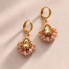 Petites boucles d’oreilles Charlie en pierre de soleil et cristal