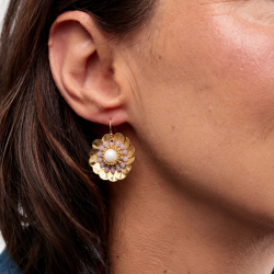 Boucles d'oreilles tanzanite & nacre | Grace