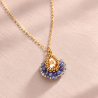 Collier bohème Charlize avec pendentif doré et pierres bleu lavande