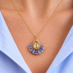 Collier Charlize en tanzanite brodé à la main
