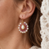 Boucles d'oreilles tourmaline rose & nacre | Juliette