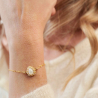 Bracelet pierre de soleil et nacre fait main| Marinette